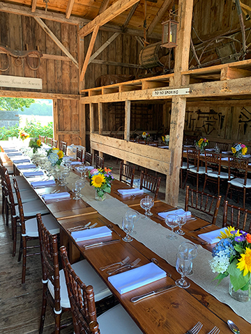 Wedding table Bourne Farm barn