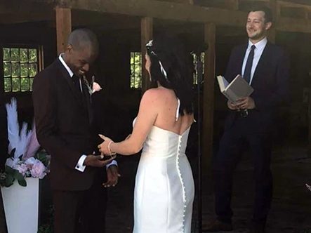 Wedding ceremony Bourne Farm barn